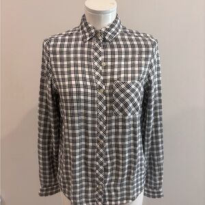 Universal Thread Black and White Plaid Button Down Shirt
